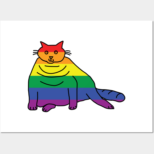 Pride Chonk Cat Wall Art by ellenhenryart